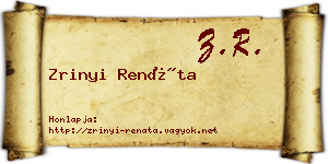 Zrinyi Renáta névjegykártya